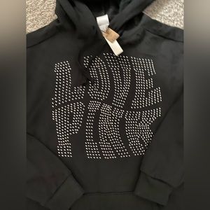 New black bling Victoria Secret pink small boyfriend pullover hoodie